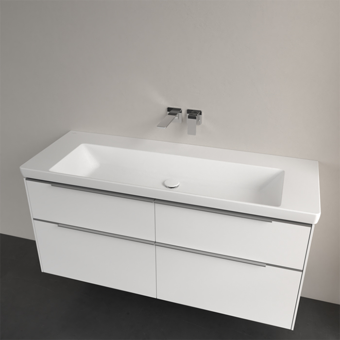 Villeroy&Boch Subway 3.0 Раковина 130х47х17см., без отв., подвесная, с антигрязевым покрытием CeramicPlus, без перелива, цвет: альпийский белый