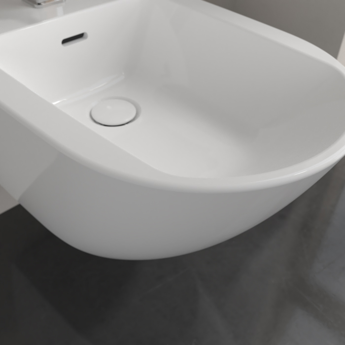 Villeroy&Boch Subway 3.0 Биде 37.5х56х27см., 1 отв., подвесное, с антигрязевым покрытием CeramicPlus, цвет: альпийский белый