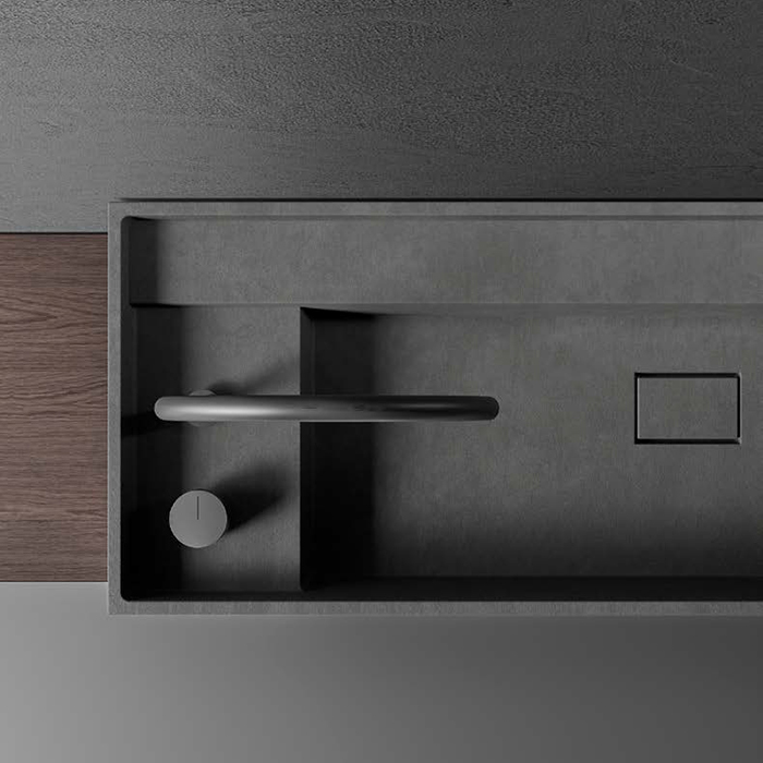 Falper Minimum Раковина накладная 120х45х25см., на 2 отв., Cemento, цвет: grey