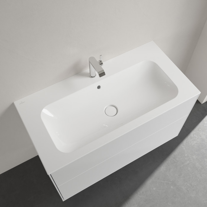 Villeroy&Boch Finion Раковина 100х50 см, 1 отв., с переливом, с антигрязевым покрытием CeramicPlus, цвет: белый