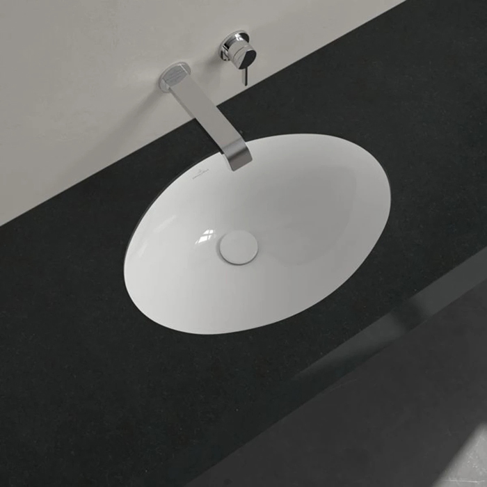 Villeroy&Boch Evana Раковина 50х35х20см., без отв., под столешницу, с переливом, с антигрязевым покрытием CeramicPlus, цвет: альпийский белый