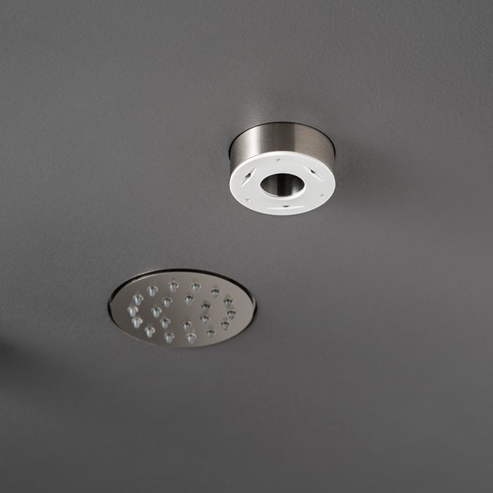 CEA Design FREE IDEAS Верхний душ 6.8см, встраиваемый, 1 режим, Rain jet, с прозрачными силиконовыми соплами, цвет: нержавеющая сталь
