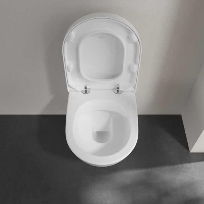 Villeroy&Boch Subway 2.0, Унитаз подвесной, с открытым смывным краем Compact, DirectFlush, ViFresh, горизонтальный выпуск, не подходит для установки со смывными кранами, 37x56см, цвет: белый