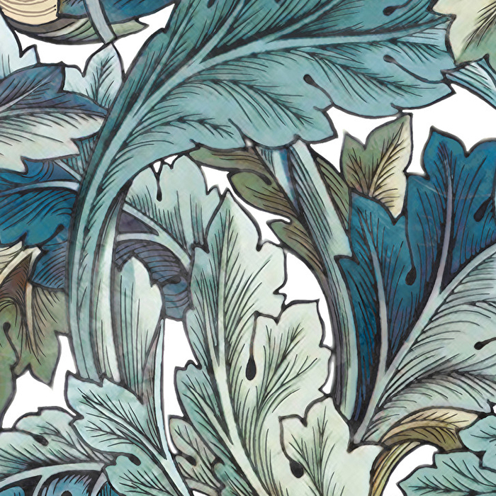 Devon&Devon Decor Slabs Керамогранит 120x240см, универсальная, глазурованнаный, декор: acanthus painted blue