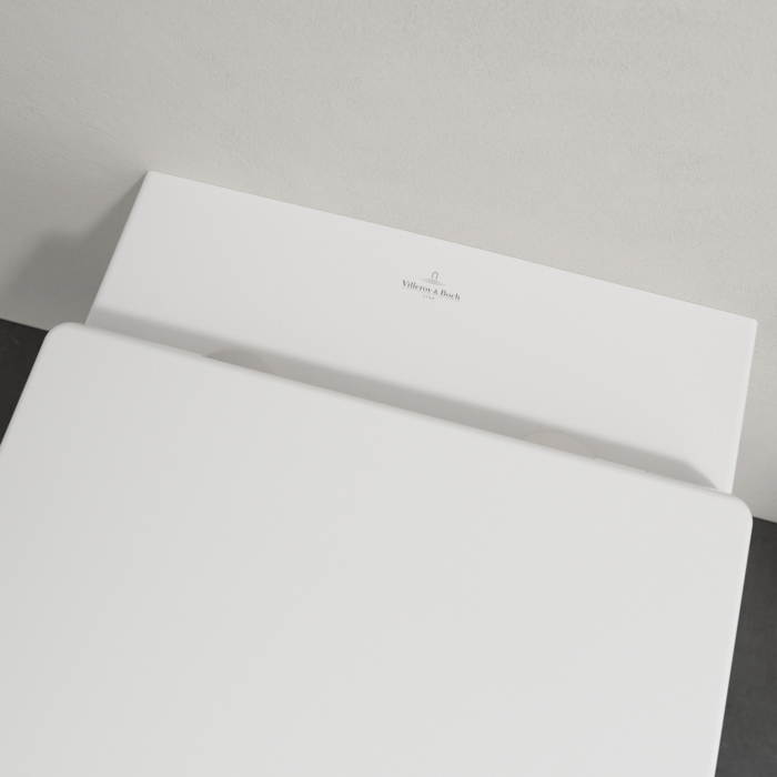Villeroy&Boch Memento 2.0 Унитаз 37.5х56х34.5см., подвесной, безободковый, с сиденьем, цвет: альпийский белый