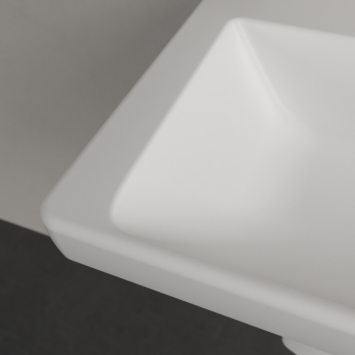 Villeroy&Boch Subway 3.0 Раковина 55х44х16.5см., без отв., подвесная, CeramicPlus, без перелива, цвет: белый камень