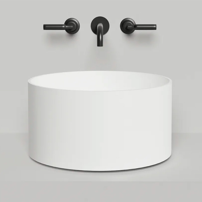 Salini Armonia Round 02 Раковина накладная 45x45x2см., без отв., материал: S-Stone, цвет: белый матовый