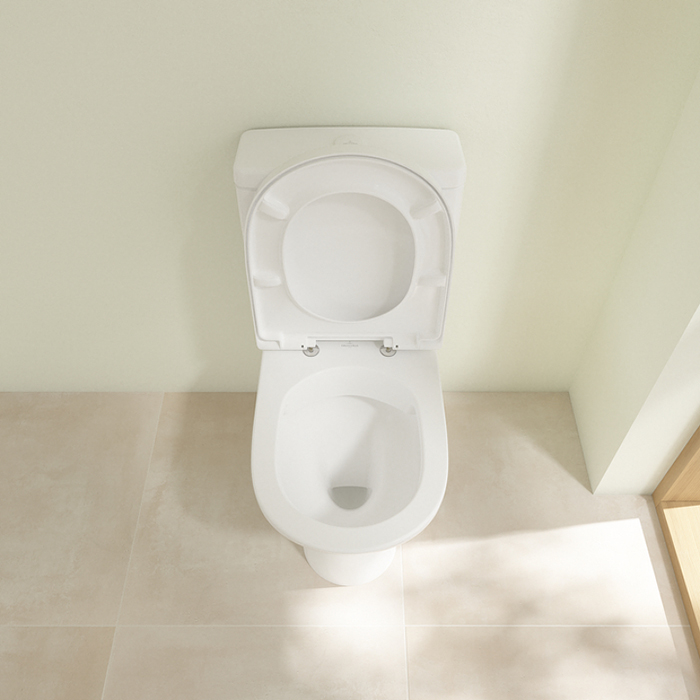 Villeroy&Boch O.novo Унитаз 39x80x63см., напольный, безободковый, с гориз. выпуском, цвет: альпийский белый