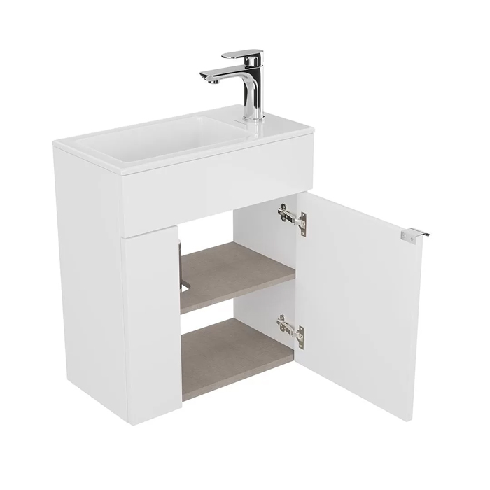 Kerama Marazzi Lato Тумба 49.5х27х55см., подвесная, с дверцей, цвет: белый глянцевый