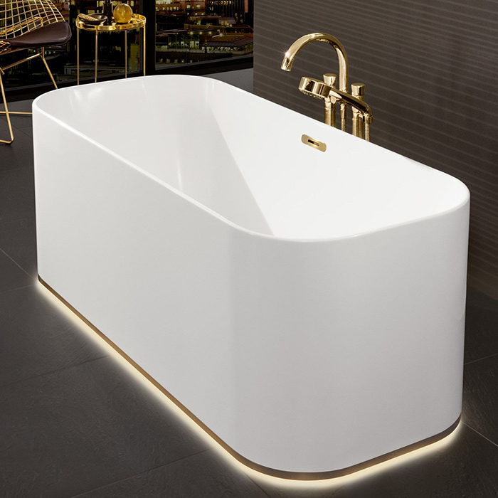 Villeroy&Boch Finion Ванна 170х70х62см., отдельностоящая, Quaryl®, цвет: альпийский белый/золото