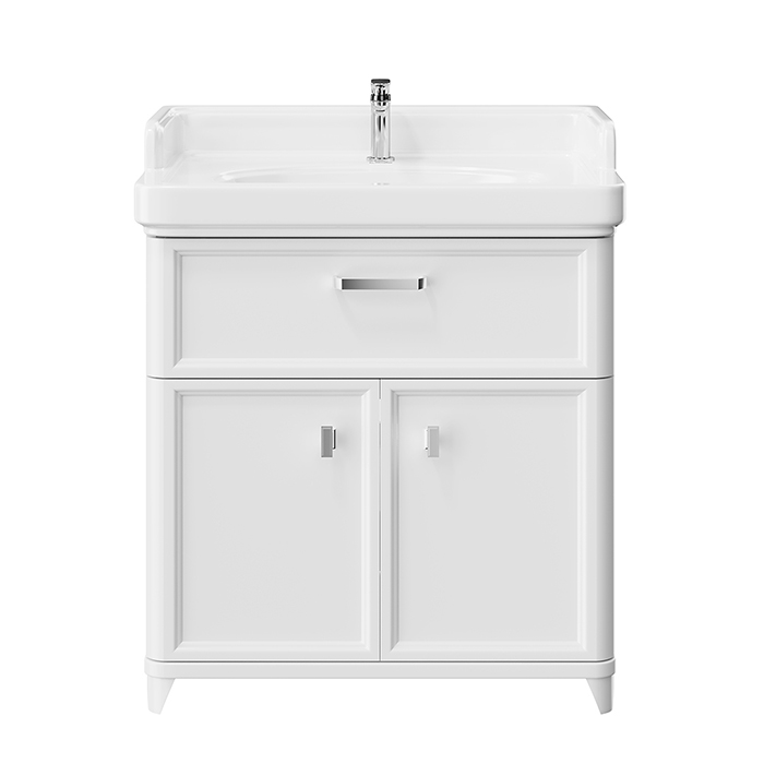 Kerama Marazzi Pompei Тумба 80см., напольная, с ящиком и дверцами, цвет: белый глянцевый