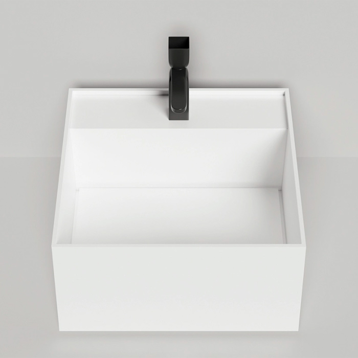 Salini Armonia Square Top 02 Раковина накладная 45x45x25cм., с 1 отв, материал: S-Stone, цвет: белый матовый