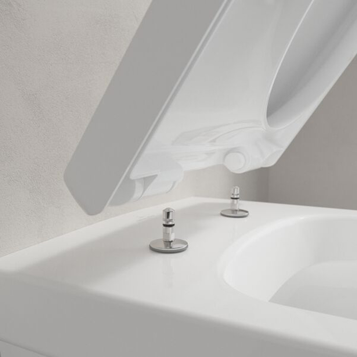 Villeroy&Boch Architectura Унитаз подвесной 370*530*330, безободковый, в комплекте сиденье c микролифтом, CeramicPlus, цвет альпийский белый