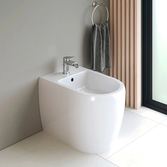 Duravit Qatego Биде напольное 39x60x40 см, 1 отв., Weiß Hochglanz, цвет: белый