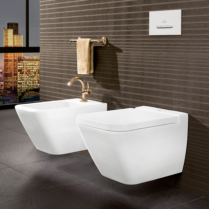 Villeroy & Boch Finion, Биде подвесное, размер 37.5x56см, с антигрязевым покрытием CeramicPlus, цвет: белый