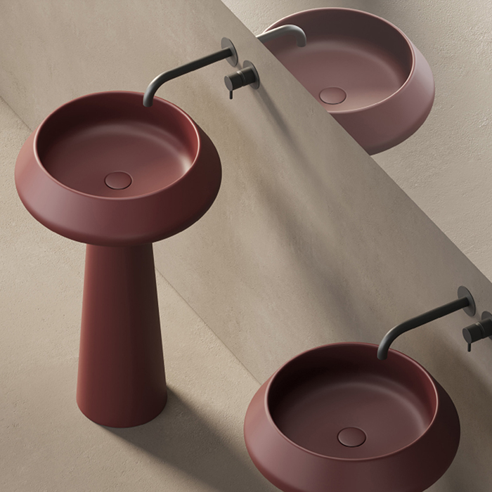 Dea Design Pedestal Basin Раковина 54.5x90см., напольная, без отв., цвет: red wine