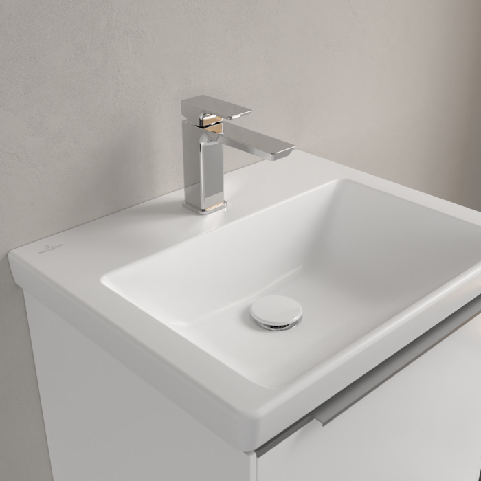 Villeroy&Boch Subway 3.0 Раковина 55х44х16.5см., 1 отв., подвесная, CeramicPlus, без перелива, цвет: белый камень