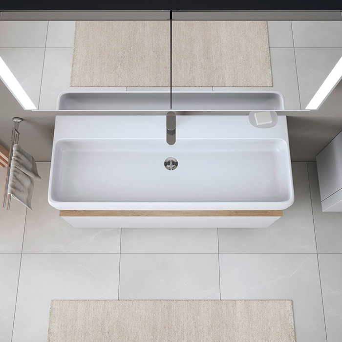 Duravit Qatego Раковина 120x47x12.5 см, накладная/подвесная, 1 отв., цвет: белый