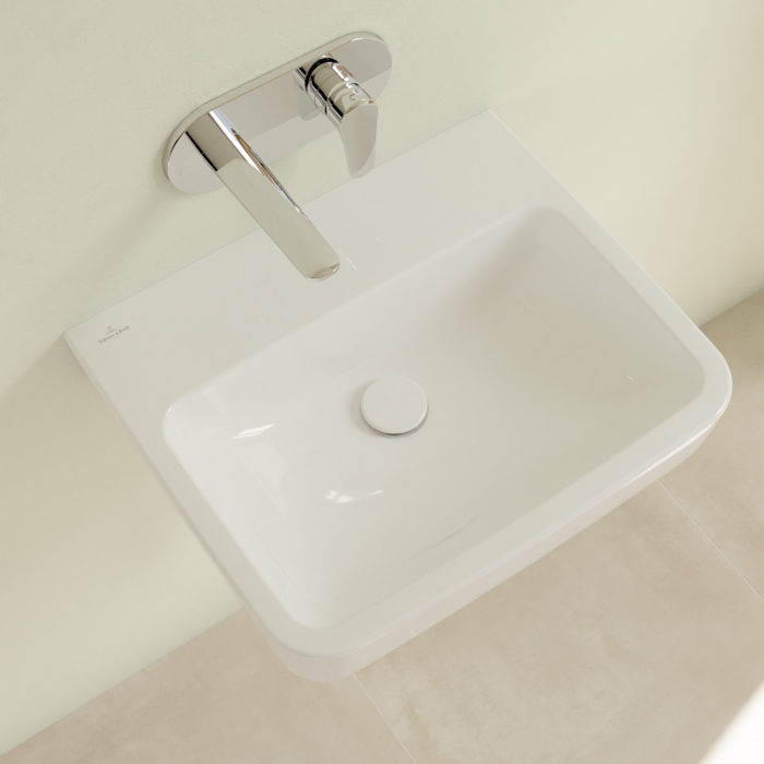 Villeroy&Boch O.novo раковина 55x46x17.5см., без отв., подвесная, без перелива, цвет: альпийский белый
