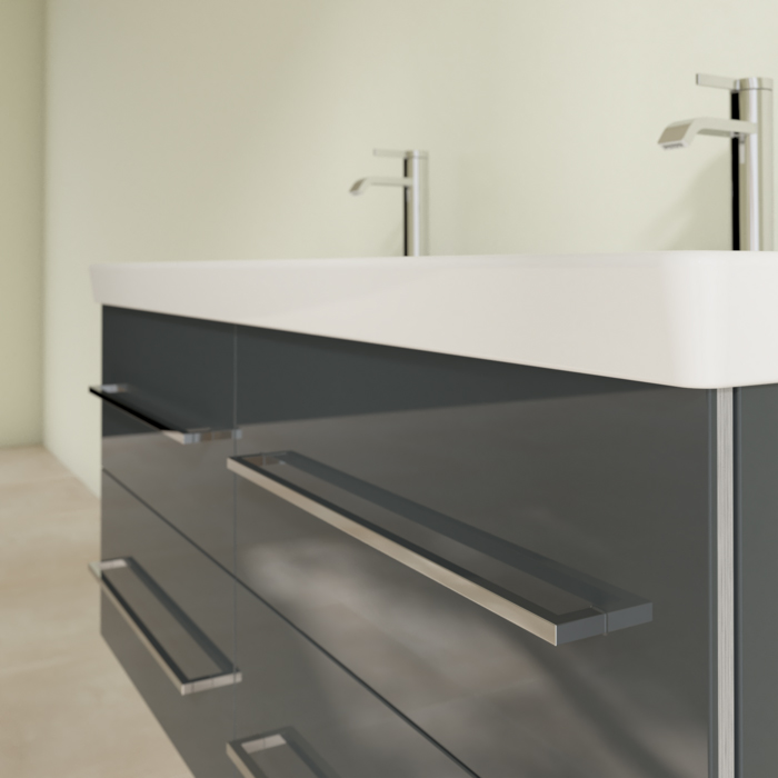Villeroy & Boch Avento, Тумба с раковиной, подвесная, размер 118x51.4x45.2см., цвет: серый