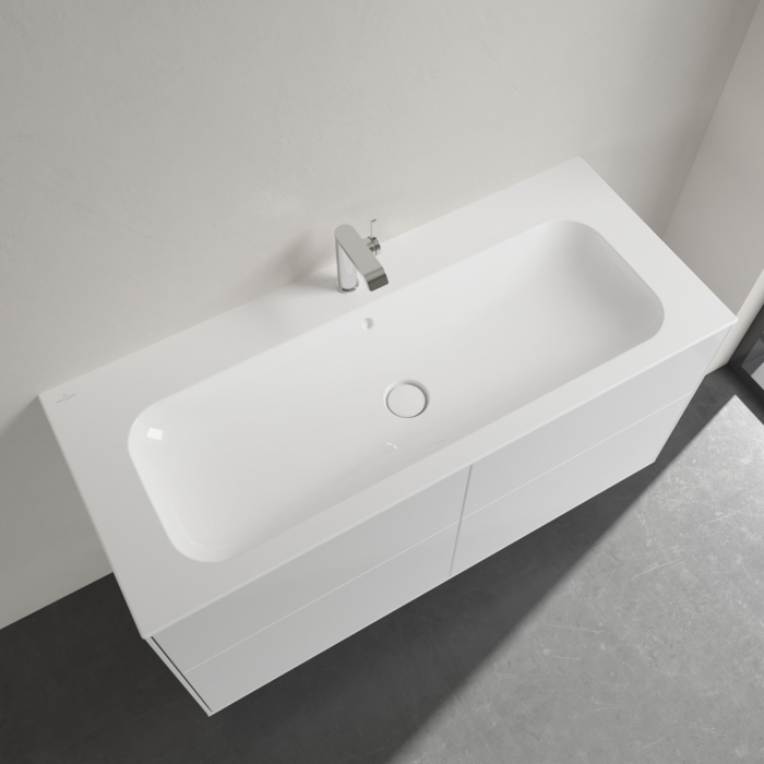 Villeroy&Boch Finion Раковина 120х50 см, 1 отв., с переливом, с антигрязевым покрытием CeramicPlus, цвет: белый