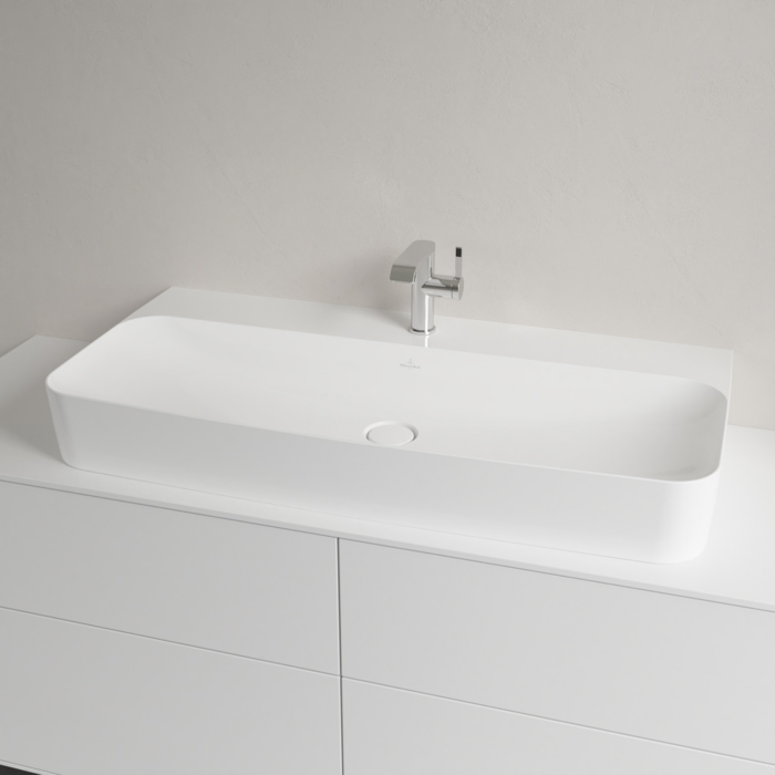 Villeroy&Boch Finion Раковина 100х47 см, 1 отв., с переливом, с антигрязевым покрытием CeramicPlus, цвет: белый