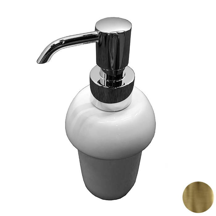 Nicolazzi On Shelf Дозатор для жидкого мыла из белой керамики, настольный, цвет: Bronze Plated