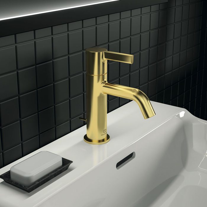 Ideal Standard Joy Смеситель для раковины, на 1 отв., с донным клапаном, цвет: PVD Brushed Gold (Шлифованное Золото)