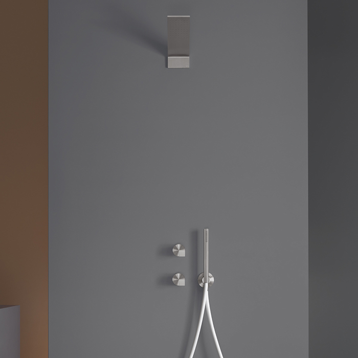 CEA Design MILO360 Душевой гарнитур, настенный, цвет: нержавеющая сталь/белый