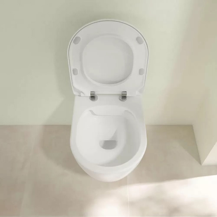 Villeroy&Boch Avento Сиденье с крышкой для унитаза, с микролифтом, нерж. сталь, цвет: альпийский белый