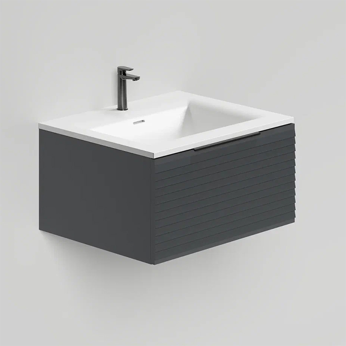 Salini Touch Тумба 60x50x32см., подвесная, с раковиной, 1 ящик, гор. фрез., цвет: Anthracite