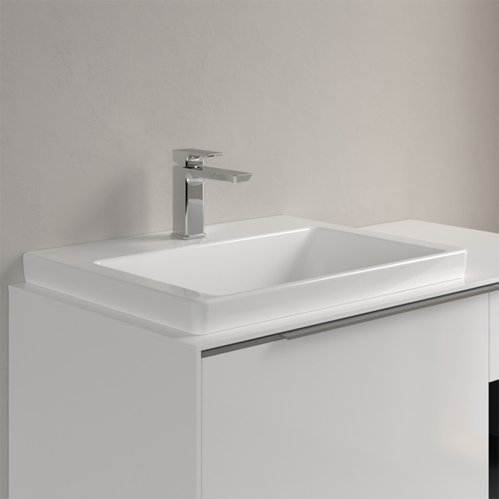 Villeroy&Boch Subway 3.0 Раковина 60х47х16.5см., 1 отв., подвесная, без перелива, цвет: альпийский белый
