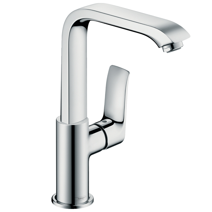 Hansgrohe Metris Смеситель для раковины  с донным клапаном, на 1 отв., поворотный излив 155мм, h230мм, цвет: хром