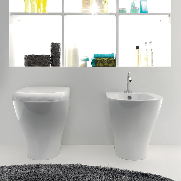 Kerasan Aquatech Унитаз 55х36см., напольный, с крепежом, цвет: белый матовый