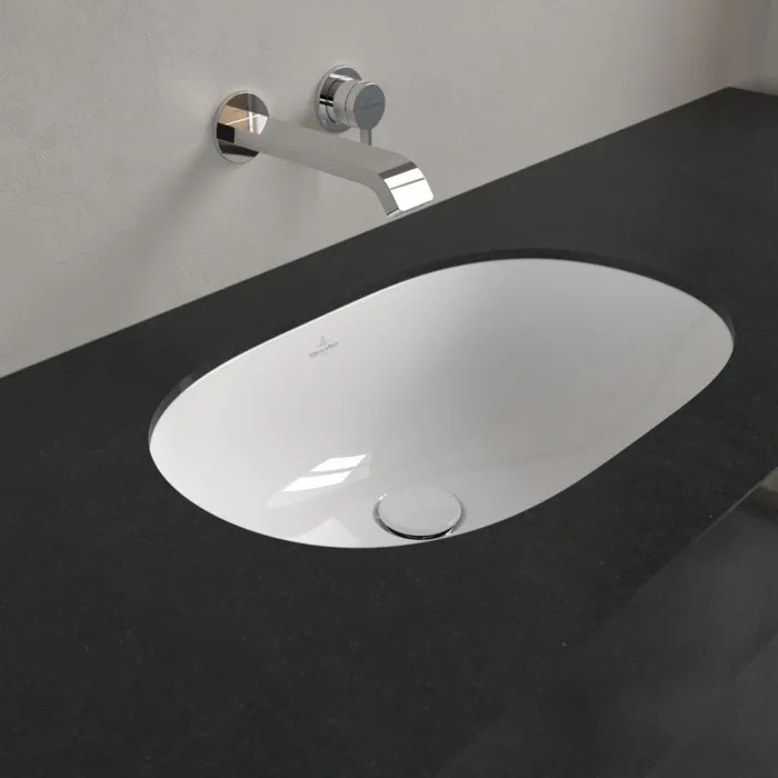 Villeroy&Boch O.novo Раковина 58х37х20см., без отв., под столешницу, с переливом, с антигрязевым покрытием CeramicPlus, цвет: альпийский белый