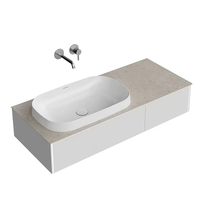 Kerama Marazzi Magica Тумба 115.4х48.5х22см., подвесная, 2 ящика, цвет: утренний серый матовый