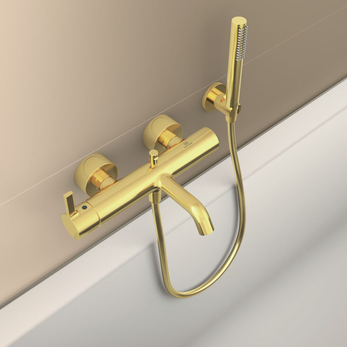 Ideal Standard Joy Смеситель для ванны, настенный, цвет: PVD Brushed Gold (Шлифованное Золото)