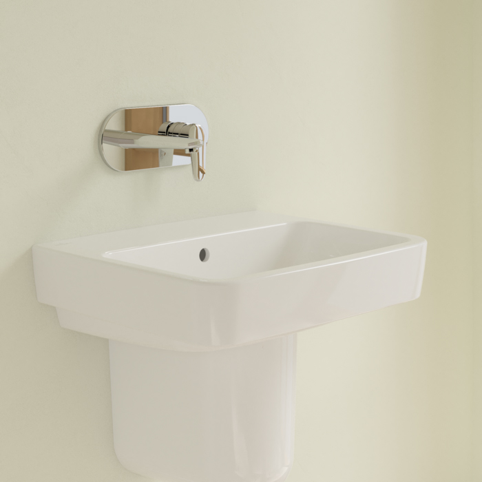 Villeroy&Boch O.novo раковина 55x46x17.5см., без отв., подвесная, с переливом, цвет: альпийский белый