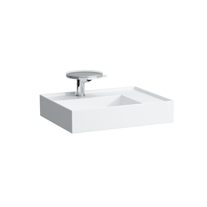 Laufen Kartell Раковина 60х46х12 см, 1 отв., без перелива, со скр сливом, полка справа, цвет: белый