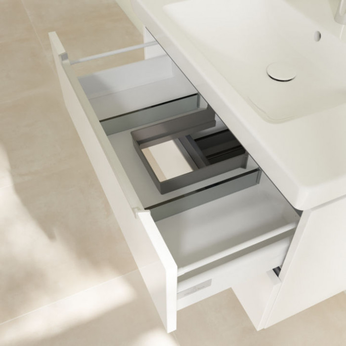 Villeroy&Boch Subway 2.0, Тумба подвесная под раковину, 1 x коробка с аксессуарами 2, 2 выдвижных отделения, 78.7x52x44.9см.,