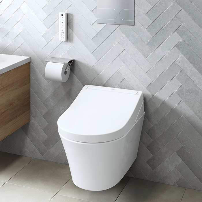 TOTO GP Унитаз 54x38x33.5cм., подвесной, безобоковый, CeFiONtect, c cиденьем-вошлет, цвет: белый