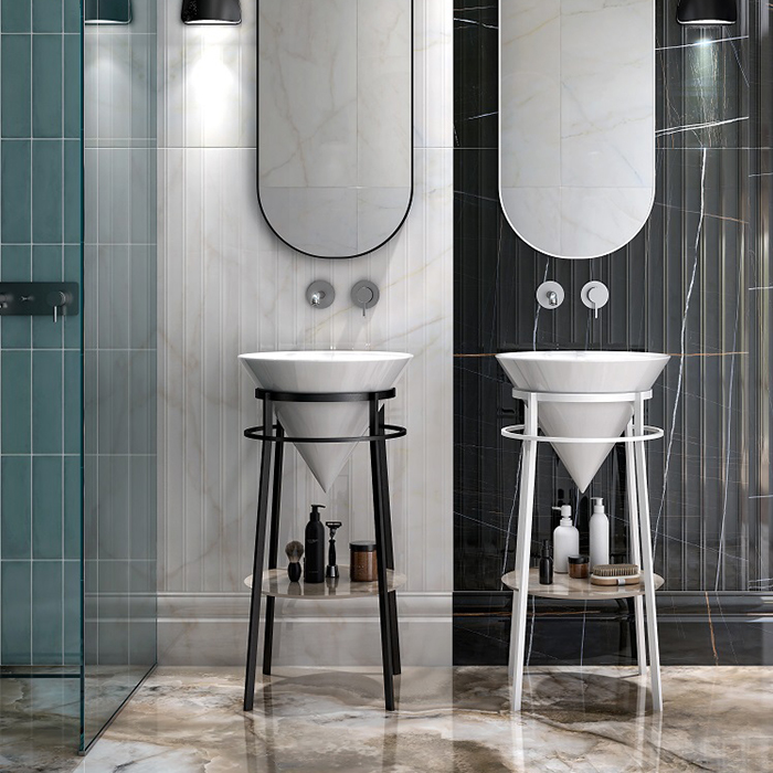 Kerama Marazzi Cono Консоль 44x77см., металлическая, напольная, цвет: белый матовый