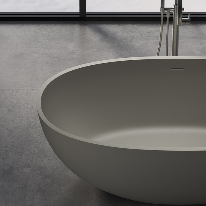 Dea Design Nature Ванна 165x80x58см., отдельностоящая, Solid Surface, цвет: White №18