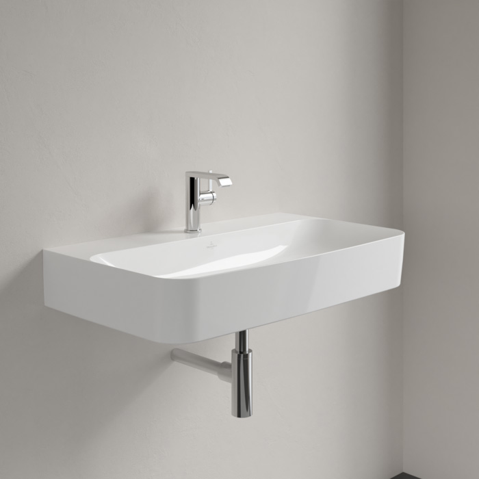 Villeroy&Boch Finion Раковина 80х47 см, 1 отв., с переливом, с антигрязевым покрытием CeramicPlus, цвет: белый