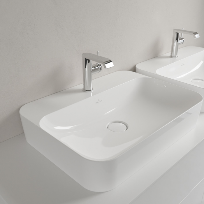 Villeroy&Boch Finion Раковина 60х44.5 см, 1 отв., с переливом, с антигрязевым покрытием CeramicPlus, цвет: белый