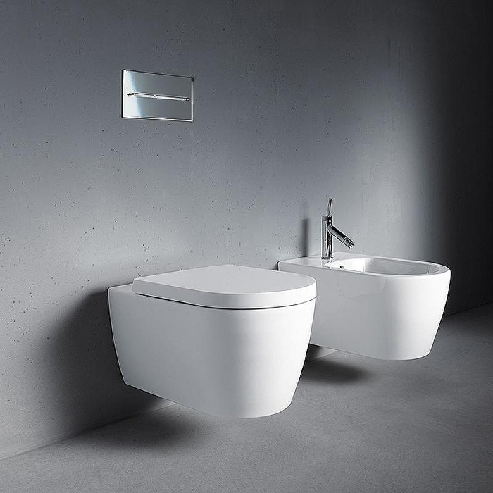 Duravit Me by Starck Унитаз 57x37см, подвесной, Rimless, Durafix, WonderGliss, цвет: белый