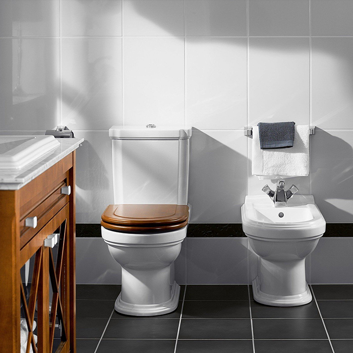 Villeroy Boch Hommage Унитаз моноблок, горизонтальный выпуск, 37x72.5см, с антигрязевым покрытием CeramicPlus, цвет: белый
