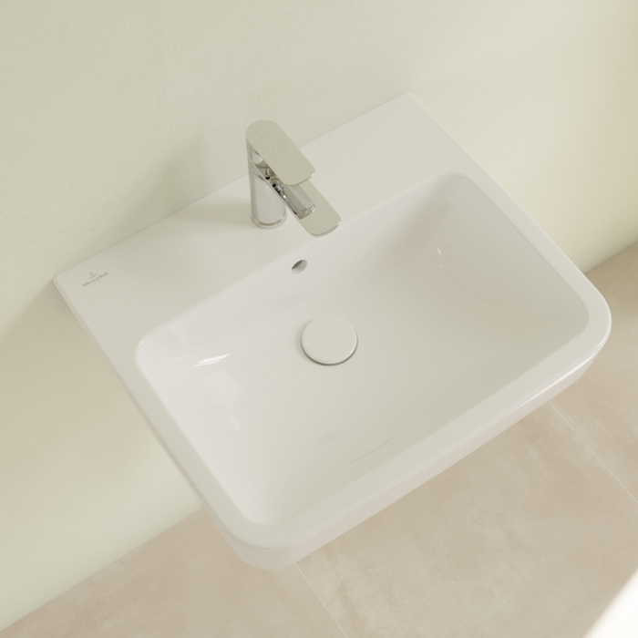 Villeroy&Boch O.novo раковина 55x46x17.5см., 1 отв., подвесная, с переливом, цвет: альпийский белый