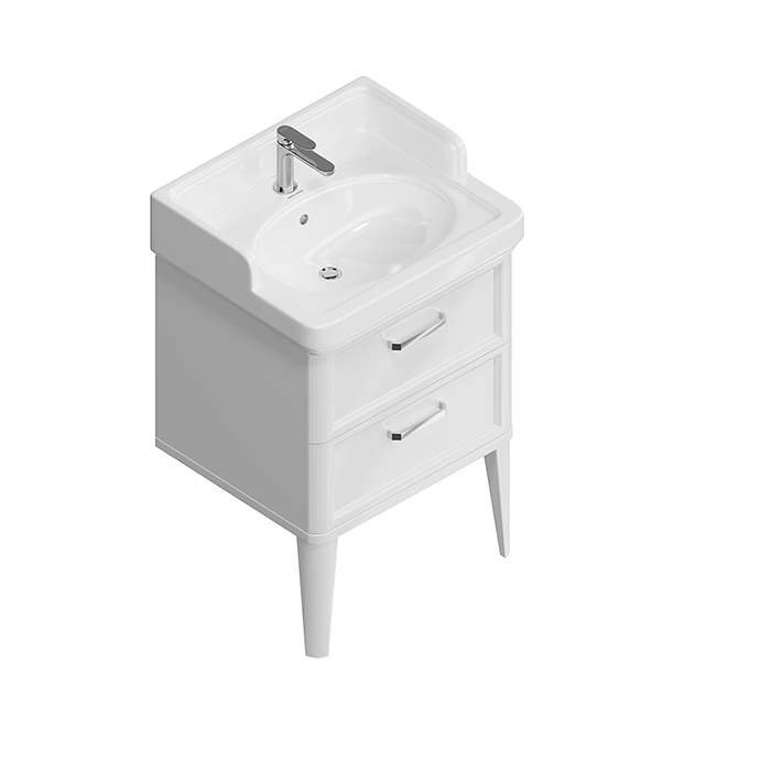 Kerama Marazzi Pompei Тумба 60см., напольная, 2 ящика, цвет: белый глянцевый