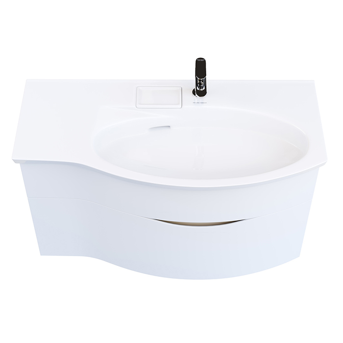 Kerama Marazzi Riva Тумба 100см., подвесная, с раковиной, правая, цвет: белый матовый